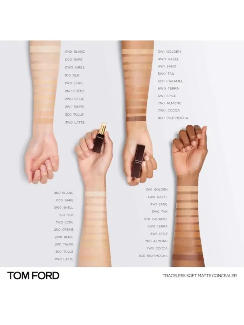 TOM FORD Traceless Soft Matte Concealer in 0W0 Shell - fair skin lt yellow New